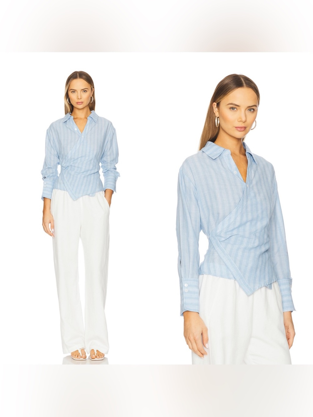 NWT HEARTLOOM Elene stripe shirt in Sky